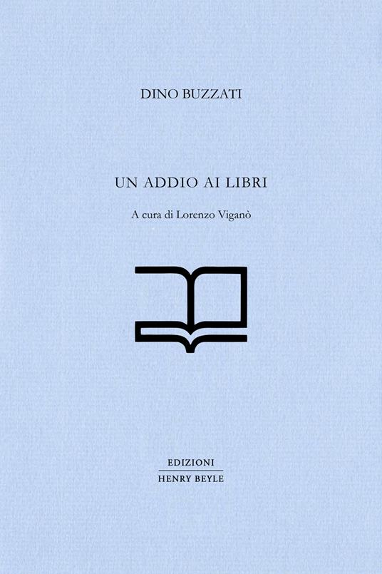 Un addio ai libri - Dino Buzzati - copertina