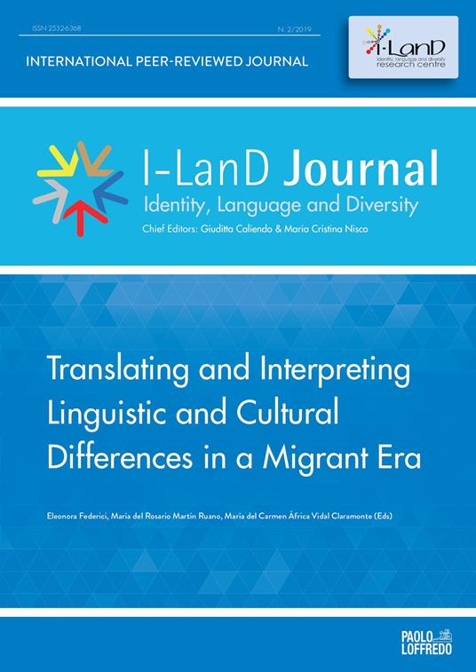 I-LanD Journal. Identity, language and diversity (2019). Vol. 2: Translating and interpreting linguistic and cultural differences in a migrant era. - copertina