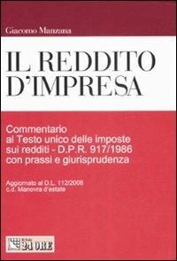 Il reddito d'impresa - Giacomo Manzana - copertina