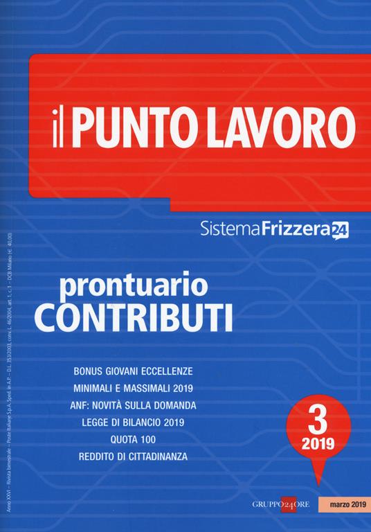 Il punto lavoro (2019). Vol. 3: Prontuario contributi. - copertina