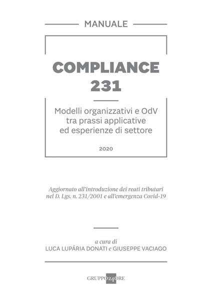 Compliance 231. Modelli organizzativi e OdV tra prassi applicative ed esperienze di settore - copertina