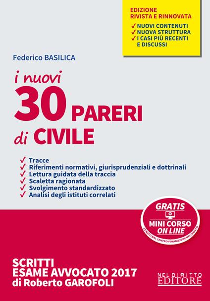 I nuovi 30 pareri di civile. Con Contenuto digitale per download e accesso on line - Federico Basilica - copertina