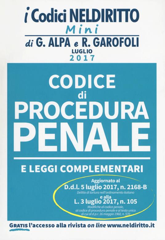 Codice di procedura penale e leggi complementari - copertina