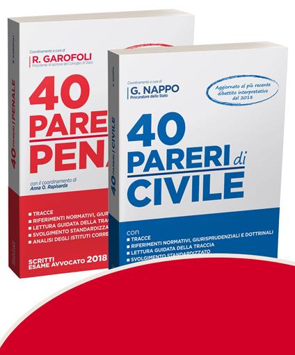 40 pareri di civile-40 pareri di penale. Kit - copertina