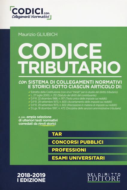 Codice tributario - Maurizio Gliubich - copertina