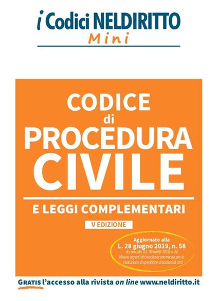 Codice di procedura civile e leggi complementari - copertina