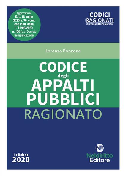 Codice degli appalti pubblici ragionato 2020 - copertina