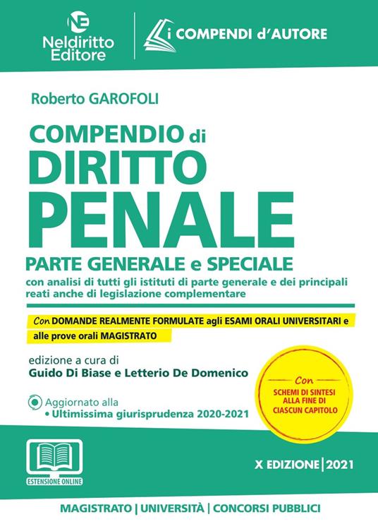 Compendio di diritto penale. Nuova ediz. - copertina