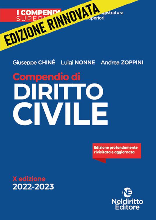 Compendio di diritto civile 2021-2022 - Giuseppe Chiné,Andrea Zoppini - copertina