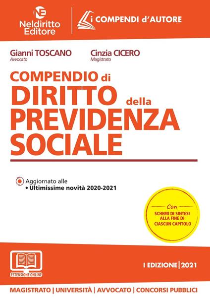 Compendio di previdenza sociale. Nuova ediz. - Gianni Toscano,Cinzia Cicero - copertina