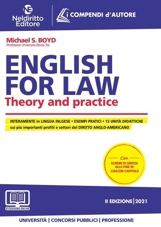 English for law. Theory and practice - Michael S. Boyd - copertina