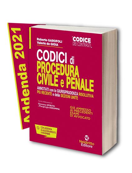 Codici di procedura civile e penale annotati con la giurisprudenza più recente e delle sezioni unite + Addenda - Roberto Garofoli,Valerio De Gioia - copertina