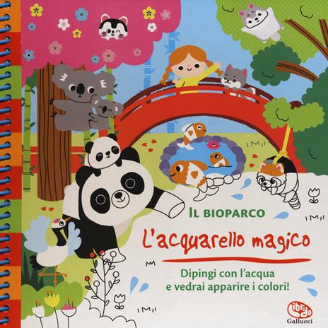 Il bioparco. L'acquarello magico. Ediz. a spirale. Con gadget - Clémentine Derodit - copertina