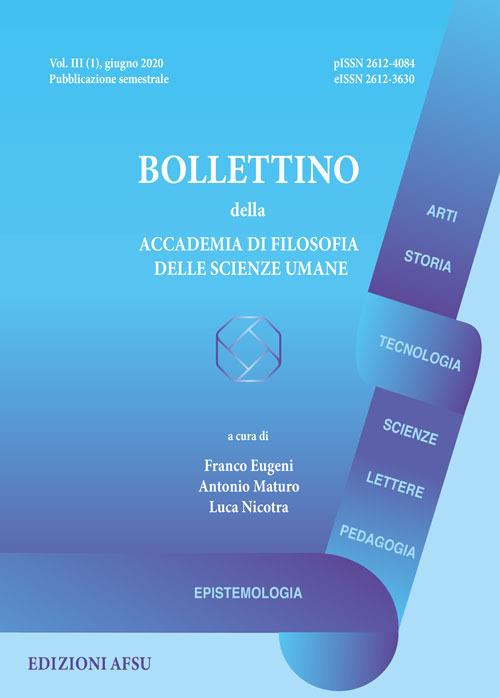 Bollettino della Accademia di filosofia delle scienze umane (2020). Ediz. per la scuola. Vol. 3\1 - copertina