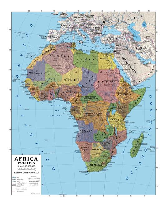 Africa 1.900.000 murale scolastica fisico/politica con aste - Global Map S.r.l. - copertina