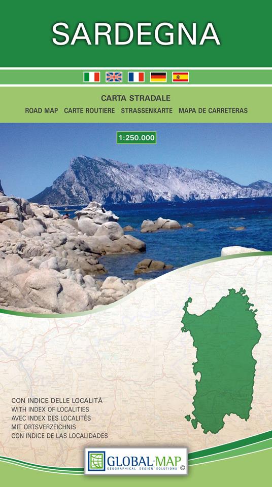 Sardegna. Carta stradale della regione 1:250.000 (cm 86x120) - copertina