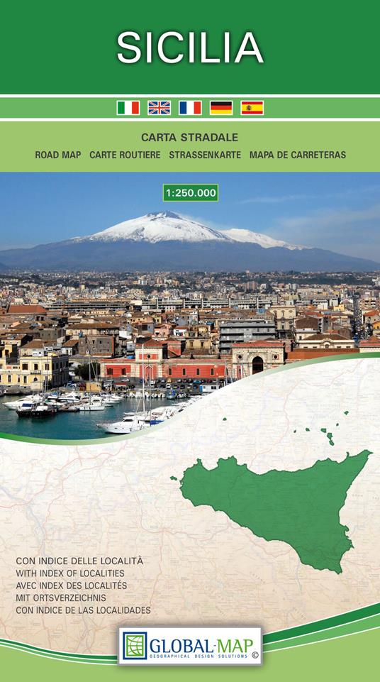 Sicilia. Carta stradale della regione 1:250.000 (cm 120x86) - copertina