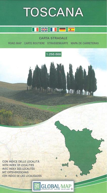 Toscana. Carta stradale della regione 1:250.000 - copertina