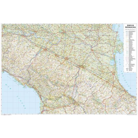 Emilia Romagna. Carta stradale della regione 1:250.000 (carta plastificata  stesa con aste cm 120x81) - Libro - Global Map - | IBS