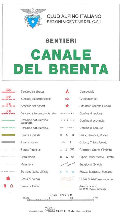 Canale del Brenta. Sentieri 1:25.000 - copertina