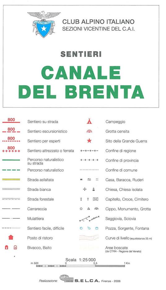 Canale del Brenta. Sentieri 1:25.000 - copertina