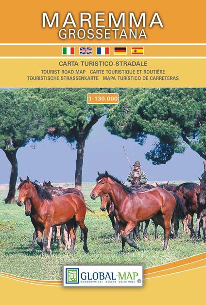 Maremma grossetana. Carta turistico-stradale scala 1:130.000 (cm 108x67). Ediz. italiana, inglese, francese, tedesca e spagnola - copertina