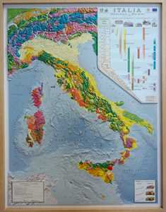 Image of Carta geologica d'Italia. Scala 1:1.250.000 (carta in rilievo con cornice cm 89x117)