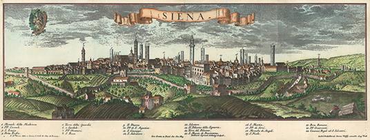 Veduta di Siena. Probst XVIII secolo (carta murale anticata in canvas cm 99x38) - copertina