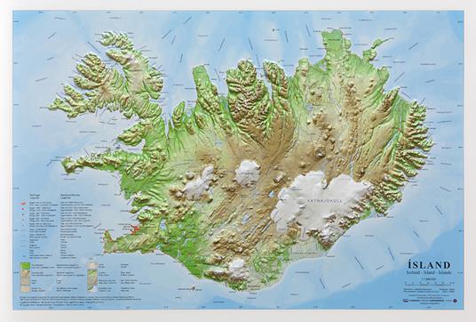 Islanda 1:1.000.000 (carta in rilievo internazionale con cornice) - copertina