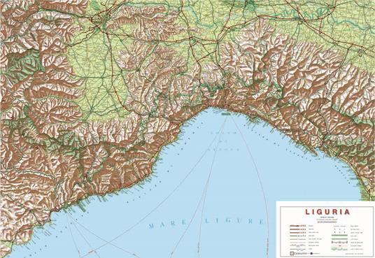 Liguria 1:350.000 (carta in rilievo con cornice) - Libro - Global Map - |  IBS