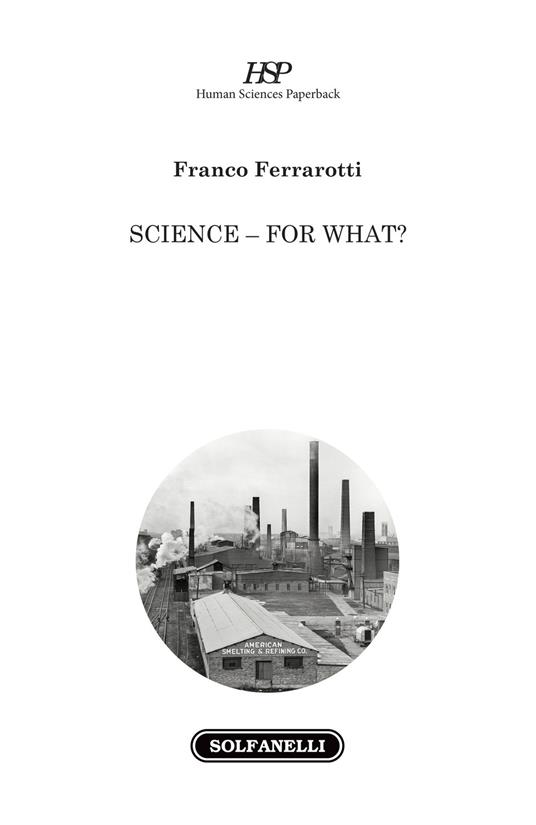 Science, for what? - Franco Ferrarotti - copertina