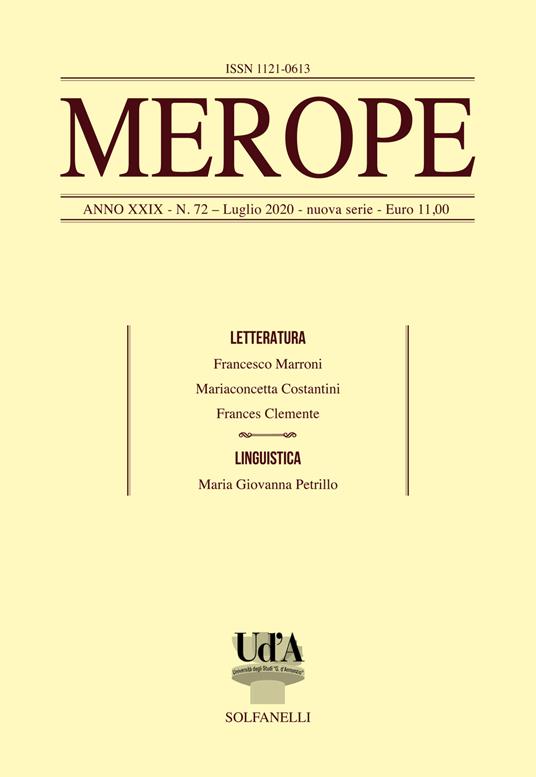 Merope. Vol. 72: Letteratura-linguistica - copertina
