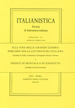 Alla fine della grande guerra: percorsi nella letteratura italiana. Inediti di Montale e di Zanzotto