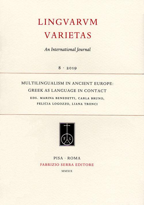 Multilingualism in ancient Europe: Greek as language in contact - copertina