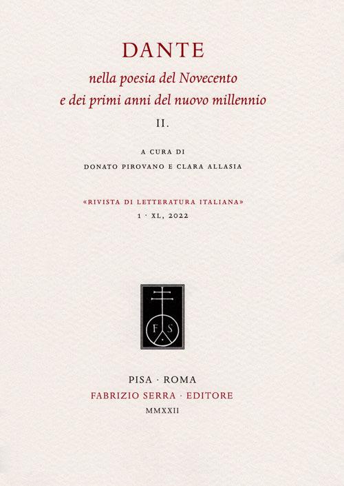 Dante nella poesia del Novecento e dei primi anni del nuovo millennio - copertina