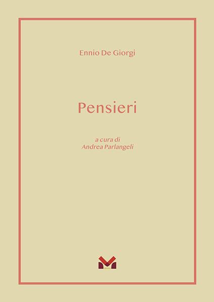 Pensieri - Ennio De Giorgi - copertina