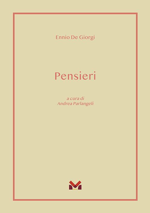 Pensieri - Ennio De Giorgi - copertina