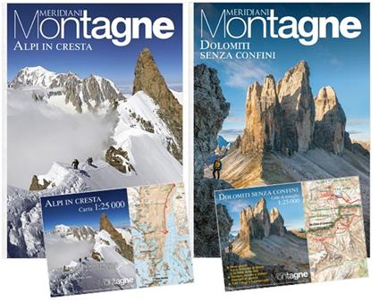 Alpi in cresta-Dolomiti senza confini. Ediz. illustrata. Con Carta geografica ripiegata - copertina