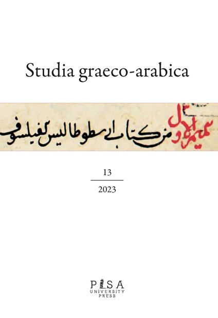 Studia graeco-arabica (2023). Vol. 13 - copertina