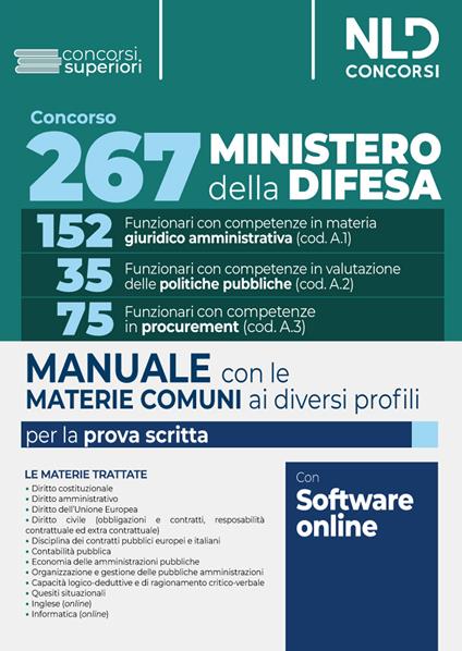 Ministero della Difesa: concorso per 267 funzionari, posti anche in Sicilia