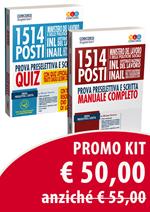 Kit 1514 posti Ministero del lavoro e delle politiche sociali, INL e INAIL. Prova preselettiva e scritta. Manuale completo-Quiz. Con software di simulazione