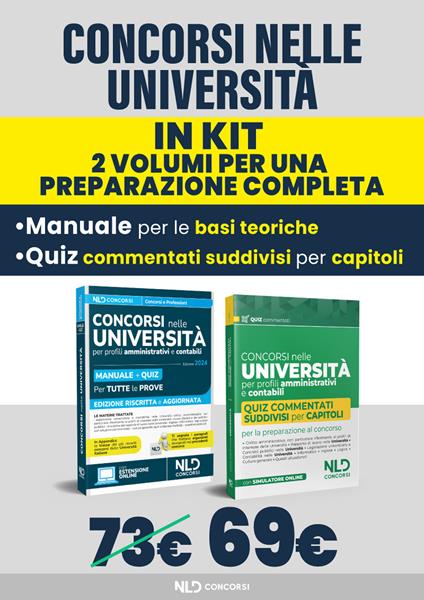 Kit Concorsi nelle Università per profili amministrativi e contabili. Manuale + Quiz per tutte le prove - copertina