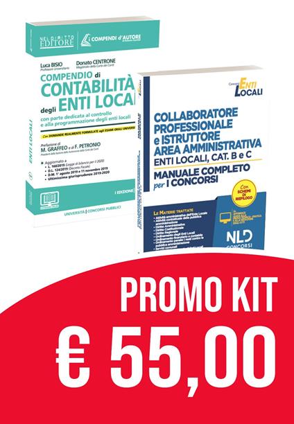 Kit collaboratore professionale e istruttore area amministrativa enti locali categorie b e c-Compendio di programmazione e contabilità enti locali - Luca Bisio,Donato Centrone - copertina