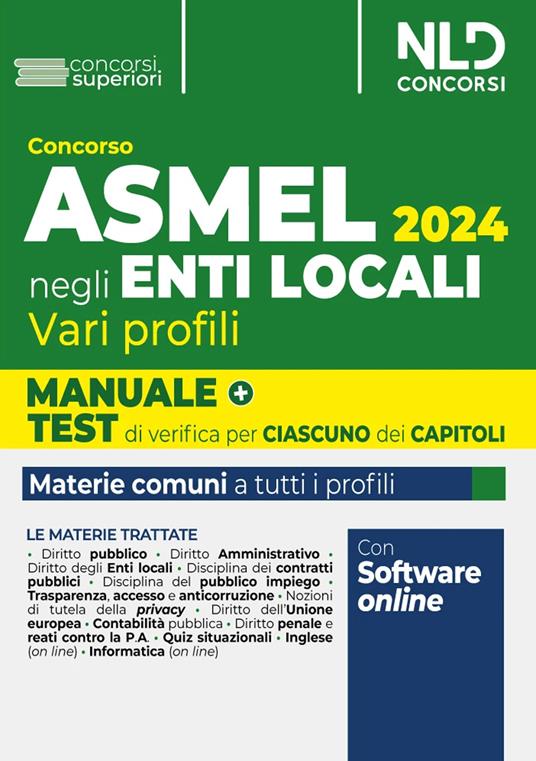 Manuale Concorso Asmel con teoria e quiz 2024 - copertina