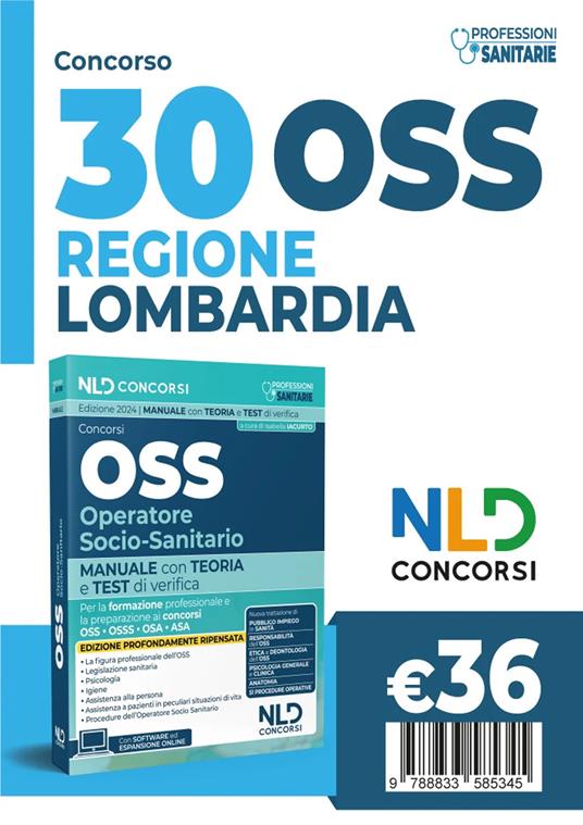 Concorsi OSS Operatore Socio Sanitario. Manuale con test di verifica per la formazione professionale e la preparazione ai concorsi 2024 - Isabella Iacurto - copertina