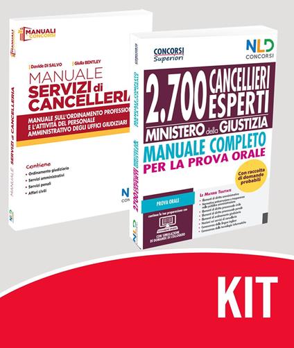 Concorso Ministero Giustizia 2021: kit Manuale Concorso 2700 Cancellieri Esperti + Manuale Servizi Cancelleria - Davide Di Salvo,Giulia Bentley - copertina