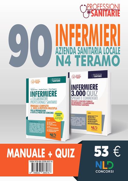 Concorso 90 Infermieri Azienda Sanitaria Locale N4 Teramo. Manuale + Quiz. Con espansione online - copertina