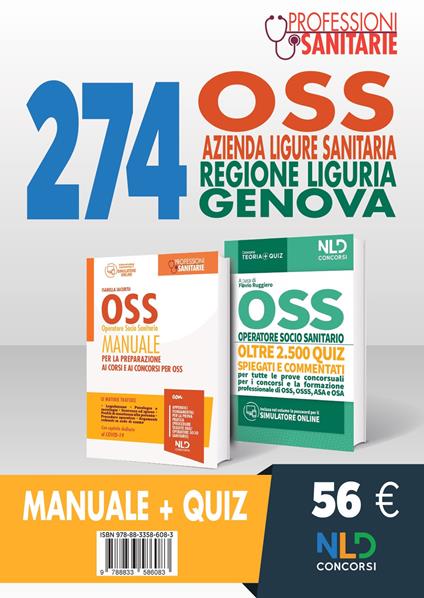 Kit Concorso 274 Oss Azienda Ligure Sanitaria Regione Liguria Genova. Manuale + Quiz - Isabella Iacurto - copertina