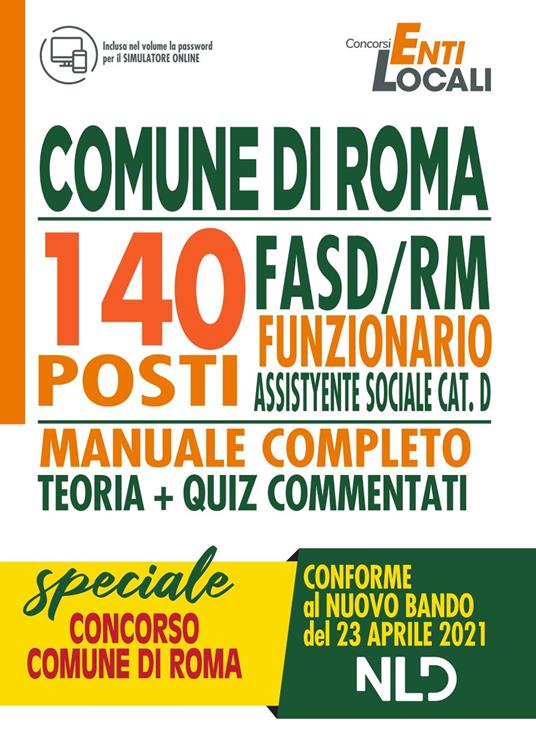 Concorso 1512. Comune di Roma: 140 posti funzionario assistente sociale cat. D. Nuova ediz. - copertina