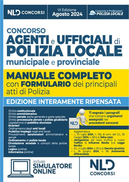 Concorsi Agenti e Ufficiali di Polizia locale , municipale e provinciale. Manuale completo - copertina